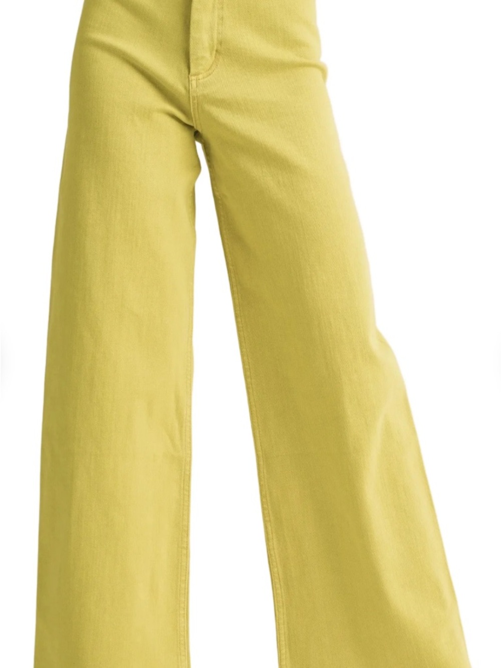 Wide Leg Flare Jeans in Chartreuse - Women